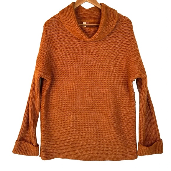 Pilcro Anthropologie Sweater Women's
XS Orange Cowl Neck Knit Oversized
Pullover - Picture 2 of 12